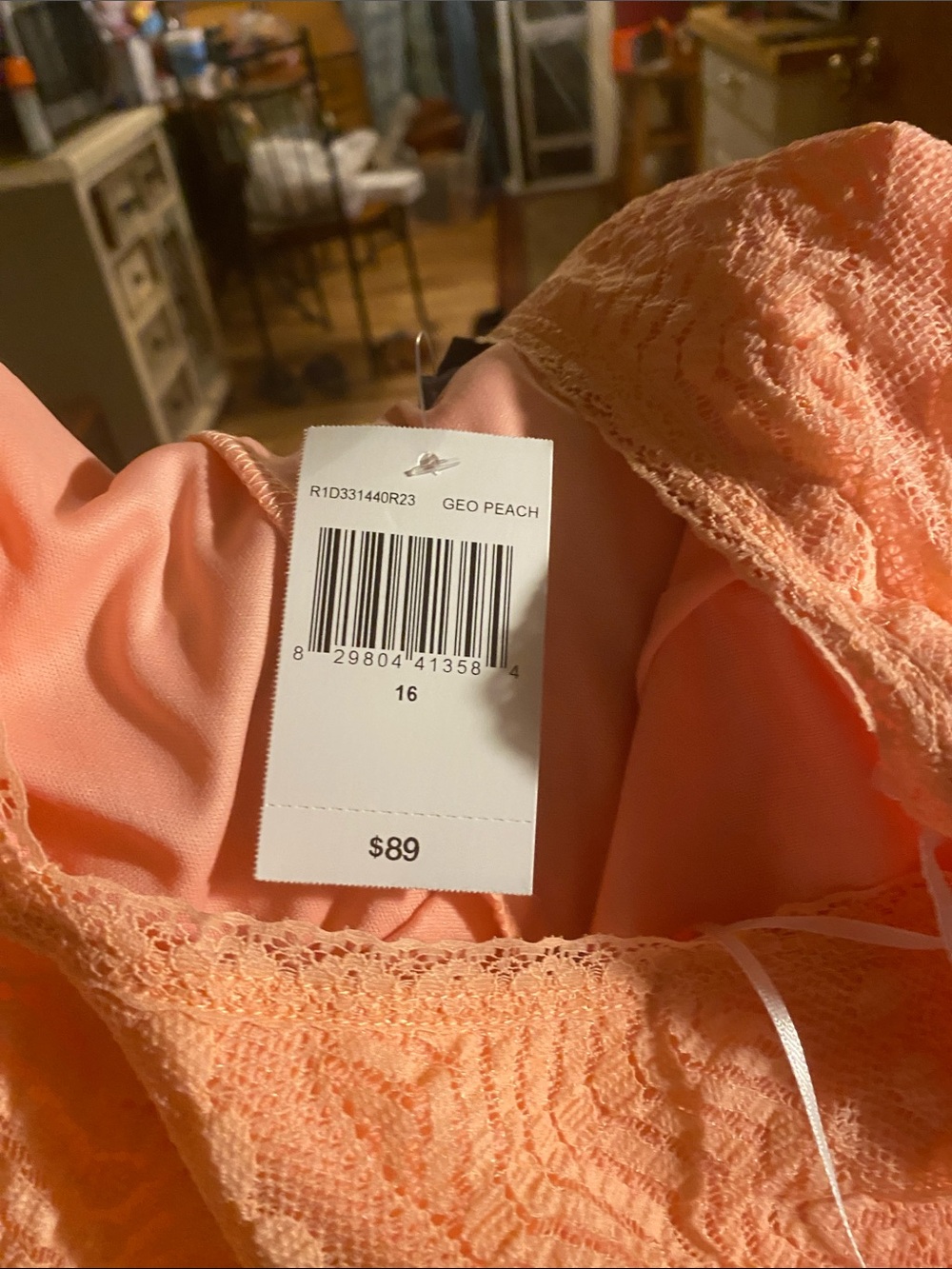 Rabbit Rabbit Rabbit Peach Lace Midi Dress - Picture 7 of 7